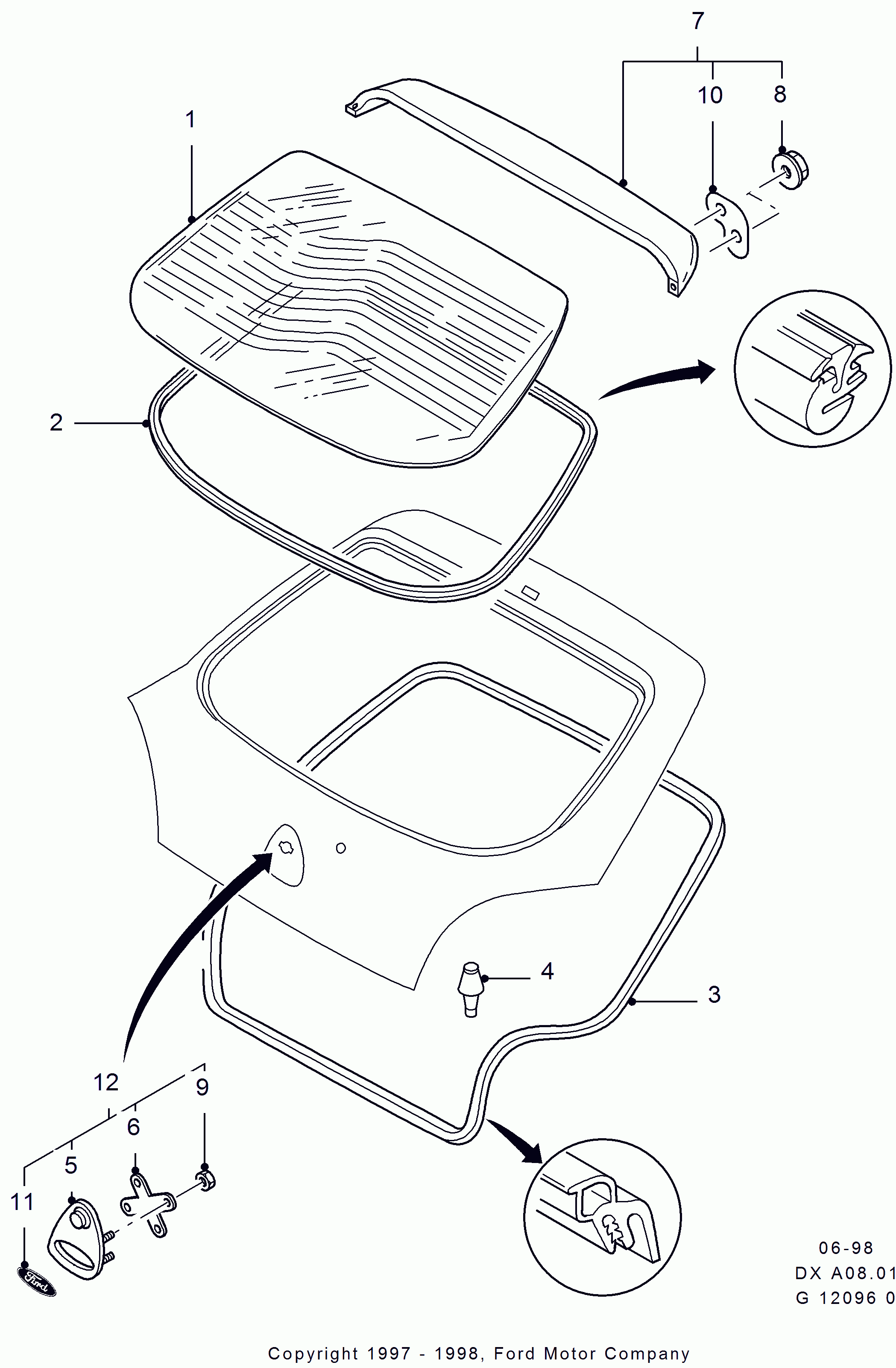 FORD 1017699 - Прокладка, заднє скло autozip.com.ua