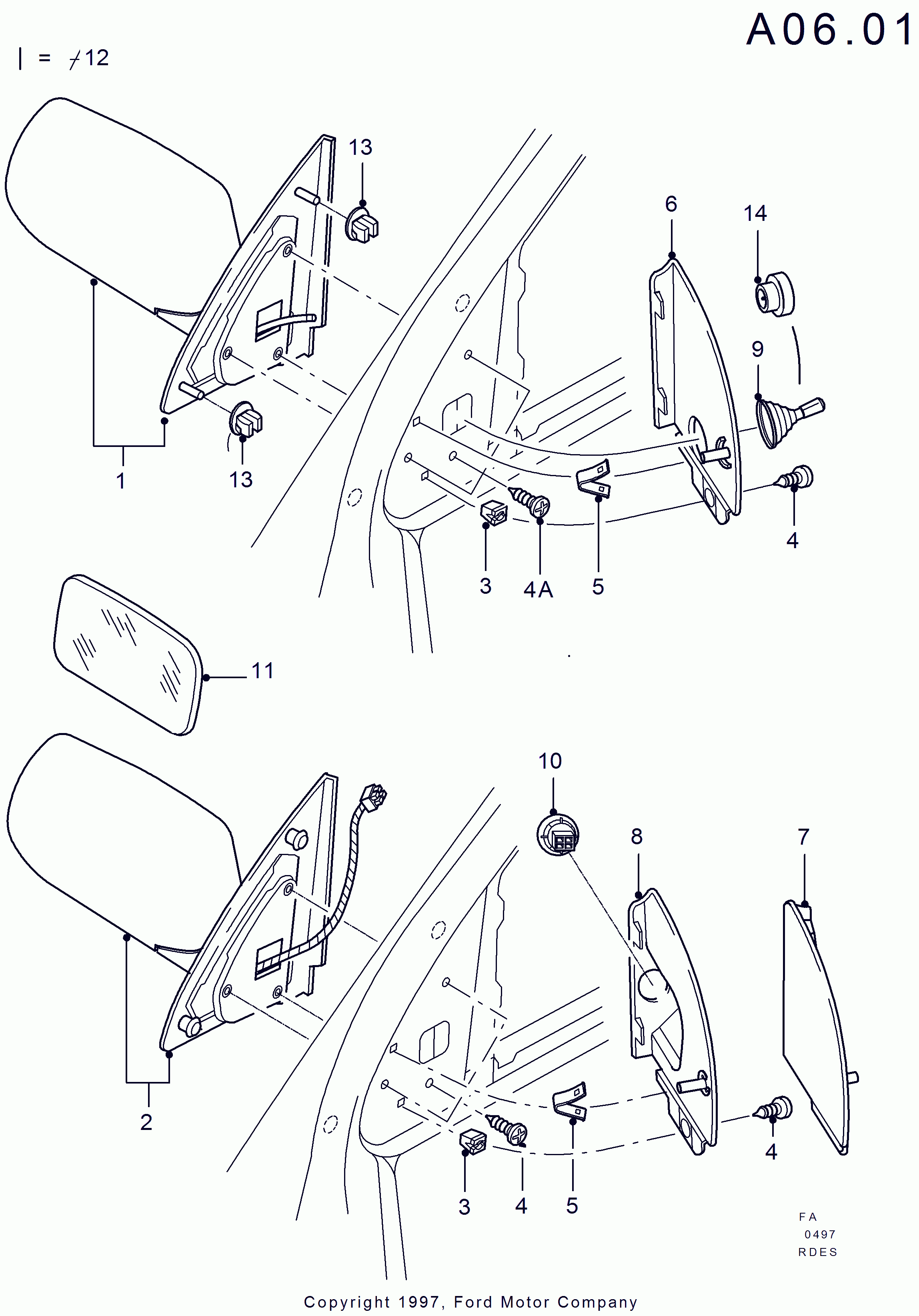 FORD 1053839 - Зовнішнє дзеркало autozip.com.ua