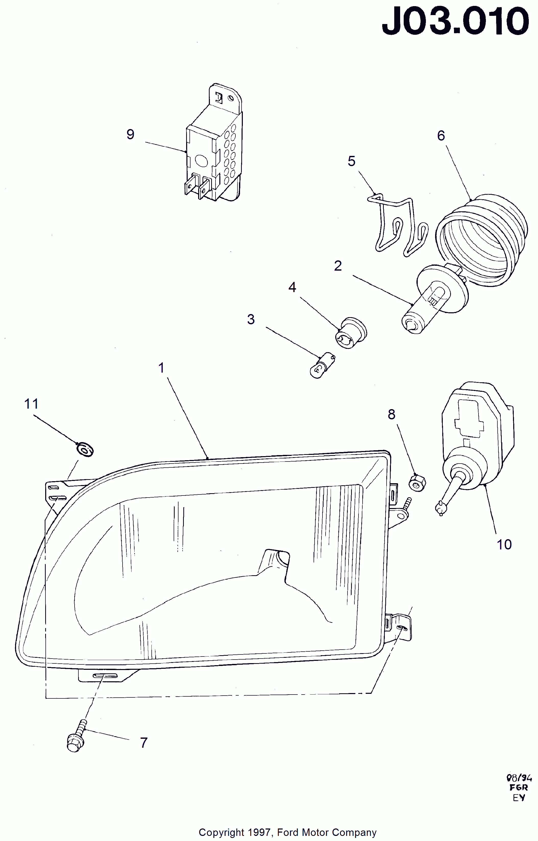 FORD AUSTRALIA 7242045 - Основна фара autozip.com.ua