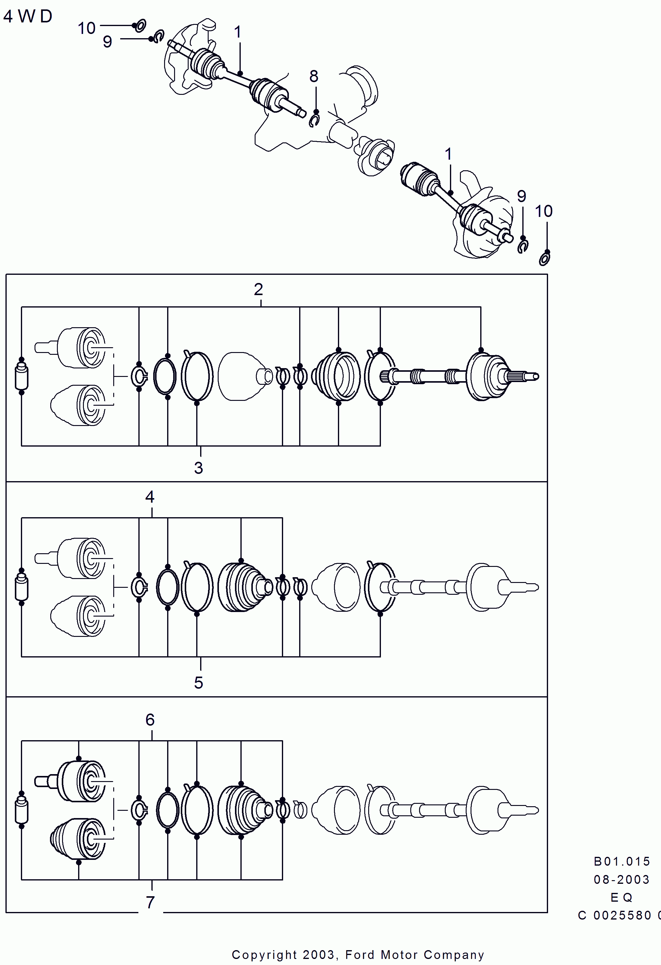 FORD 4524448 - Шарнір, ШРУС, приводний вал autozip.com.ua