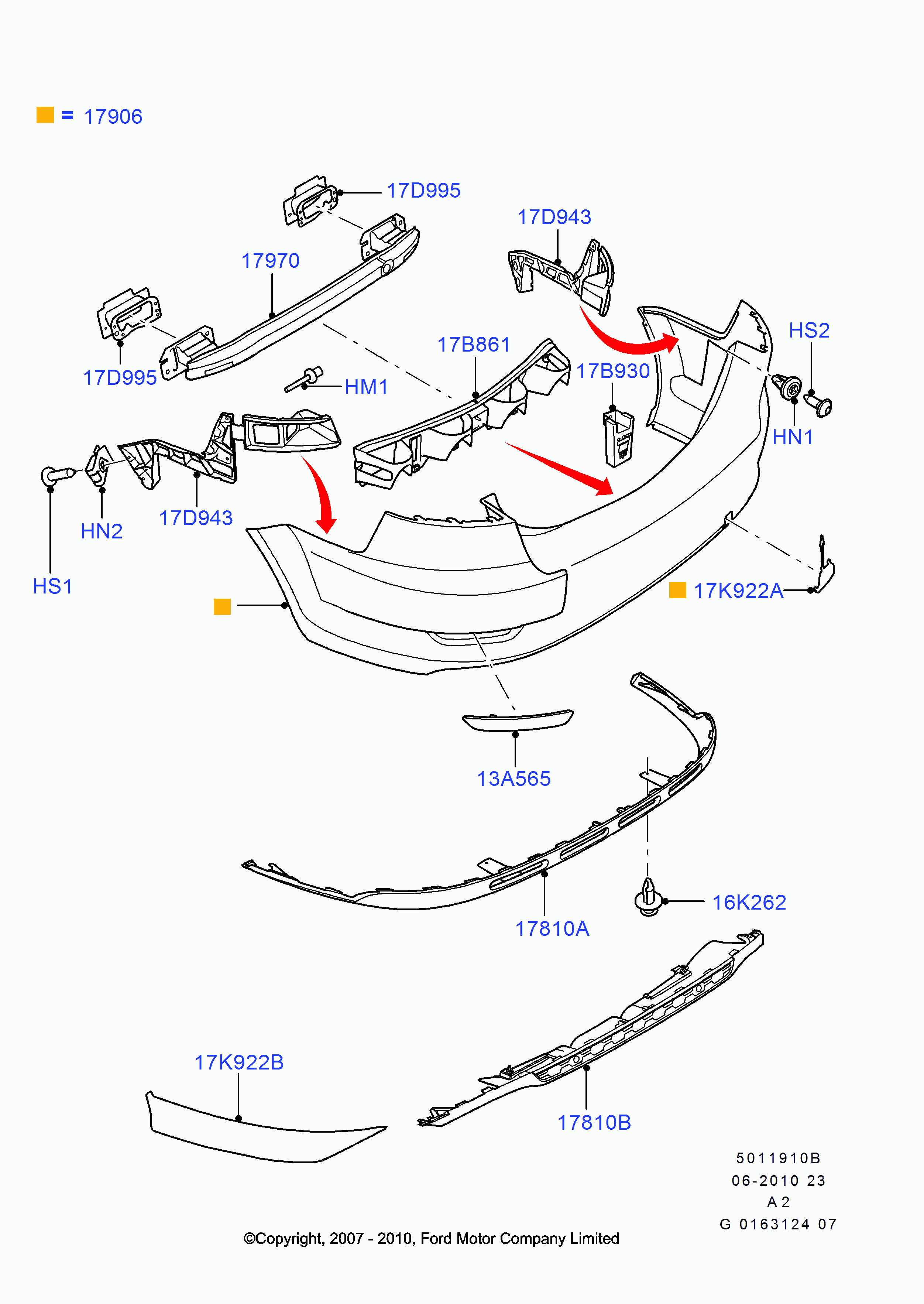 FORD 1704625 - Пружинний затиск, буфер autozip.com.ua