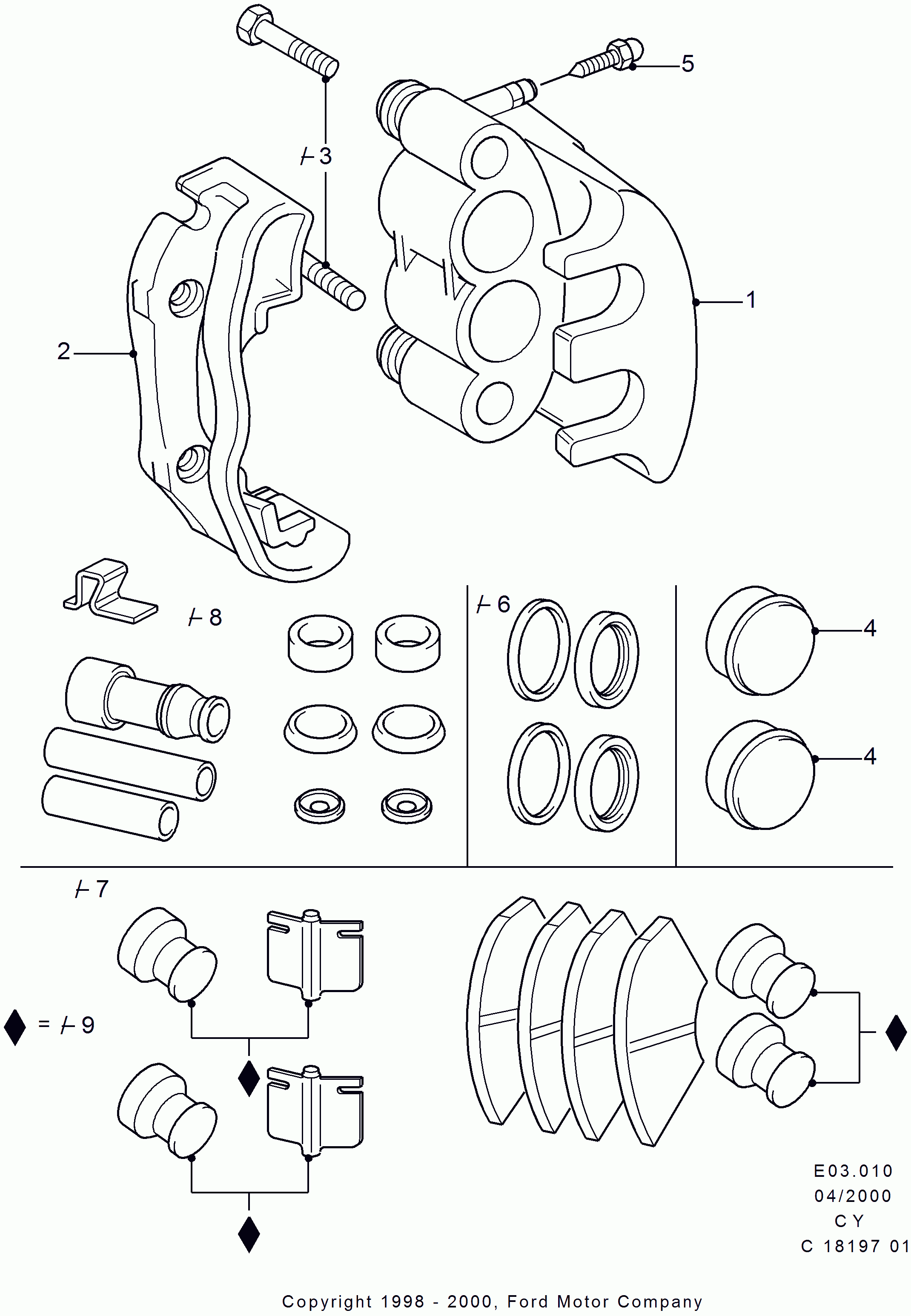 FORD 5023486 - Гальмівні колодки, дискові гальма autozip.com.ua