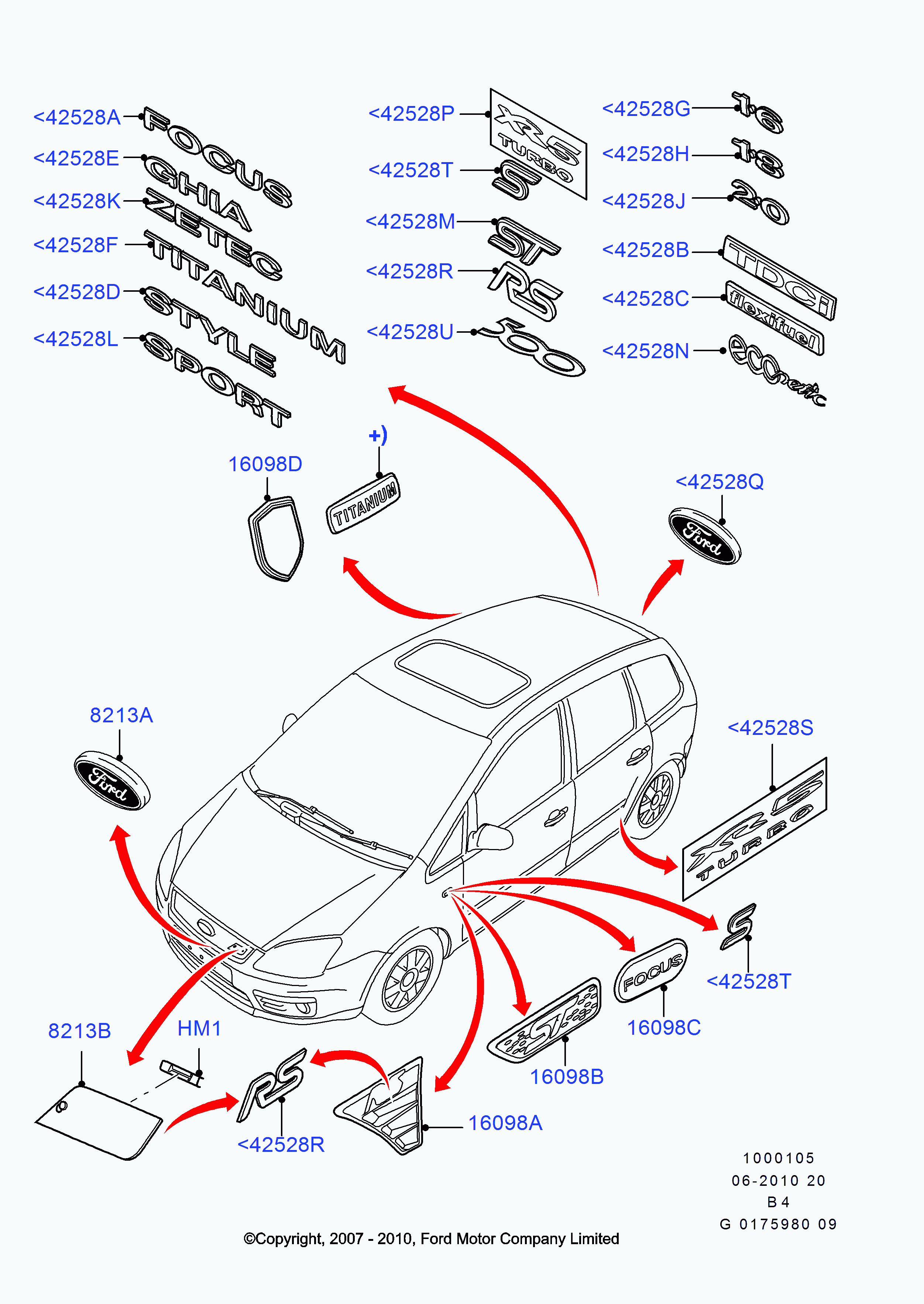 FORD 1 532 603 - Емблема задніх дверей autozip.com.ua