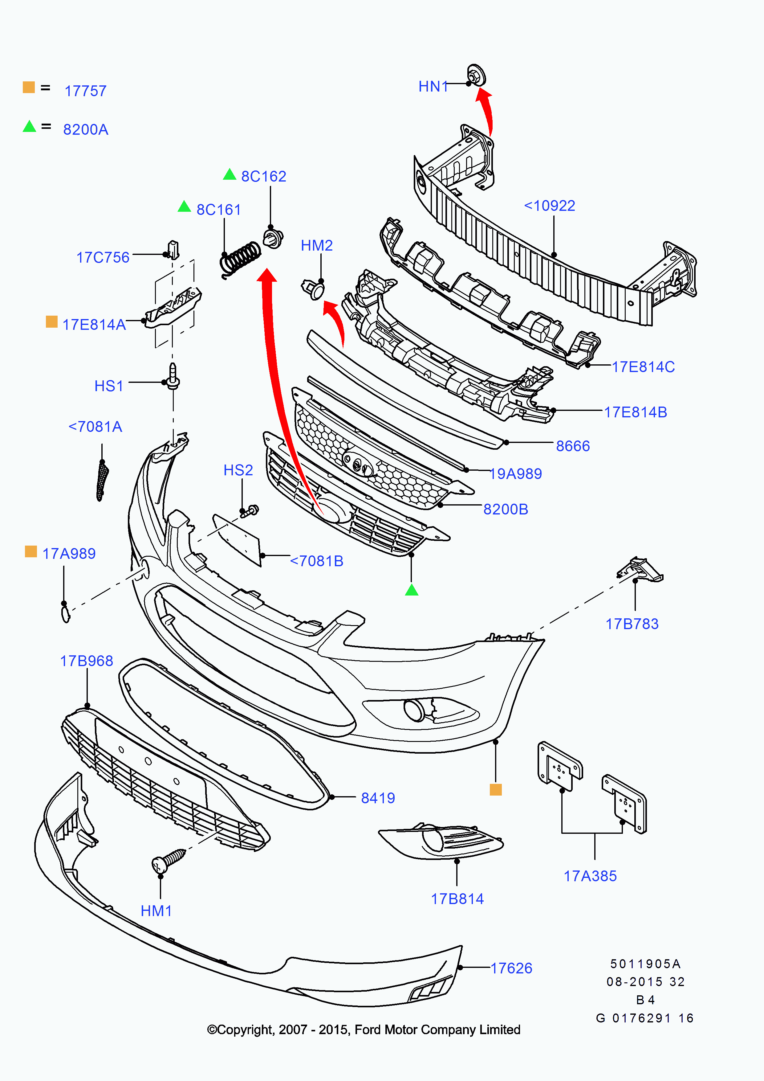 FORD 1528578 - Решітка вентилятора, буфер autozip.com.ua