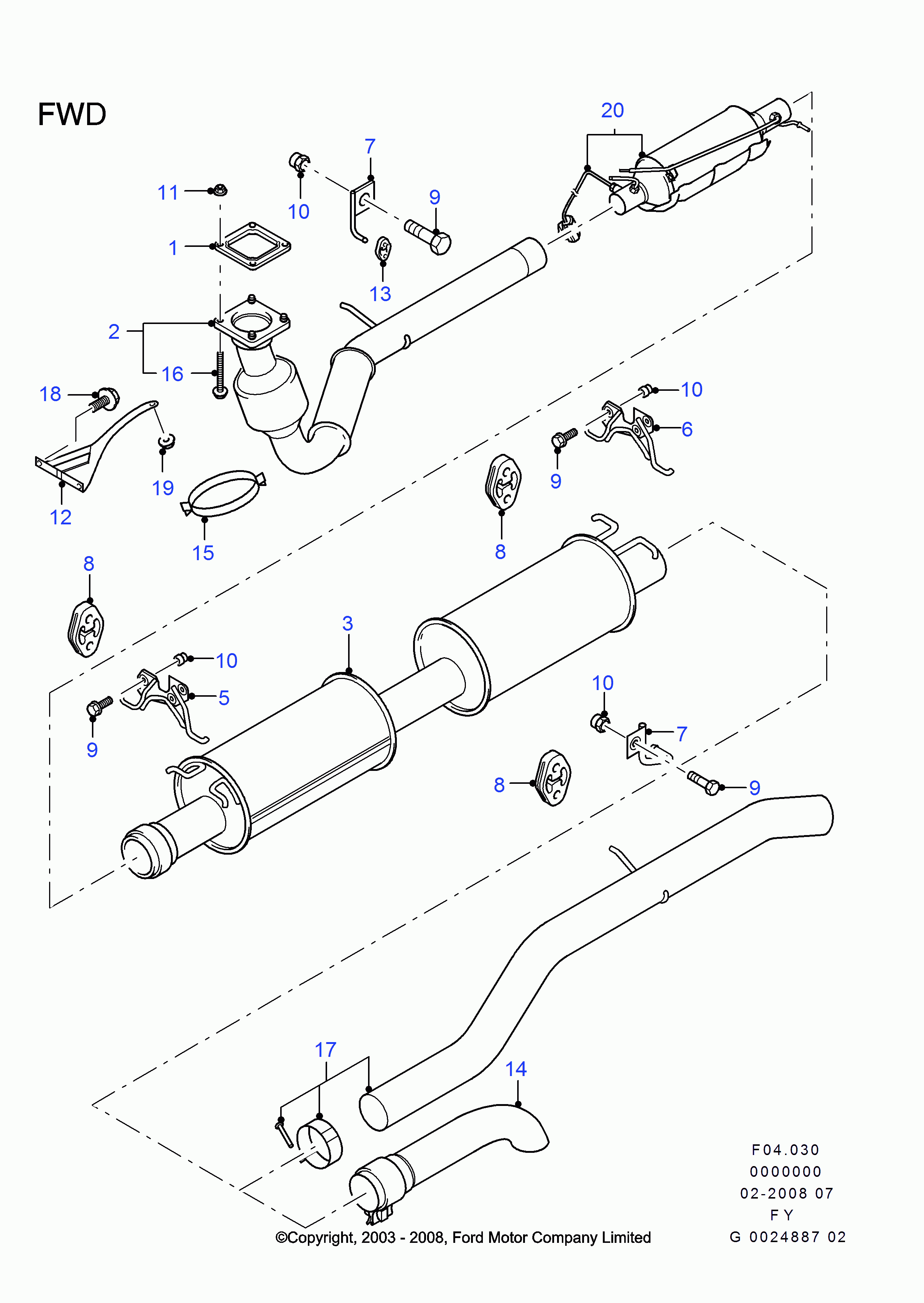 FORD 4 075 642 - Болт, система випуску autozip.com.ua