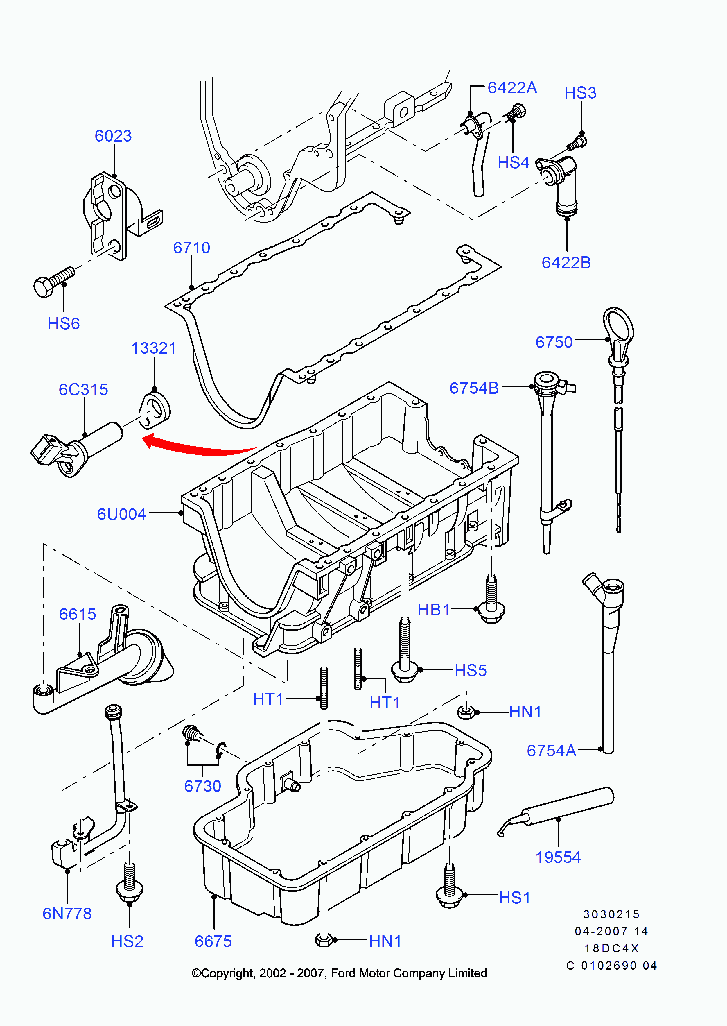 FORD 1 373 325 - Масляний піддон autozip.com.ua