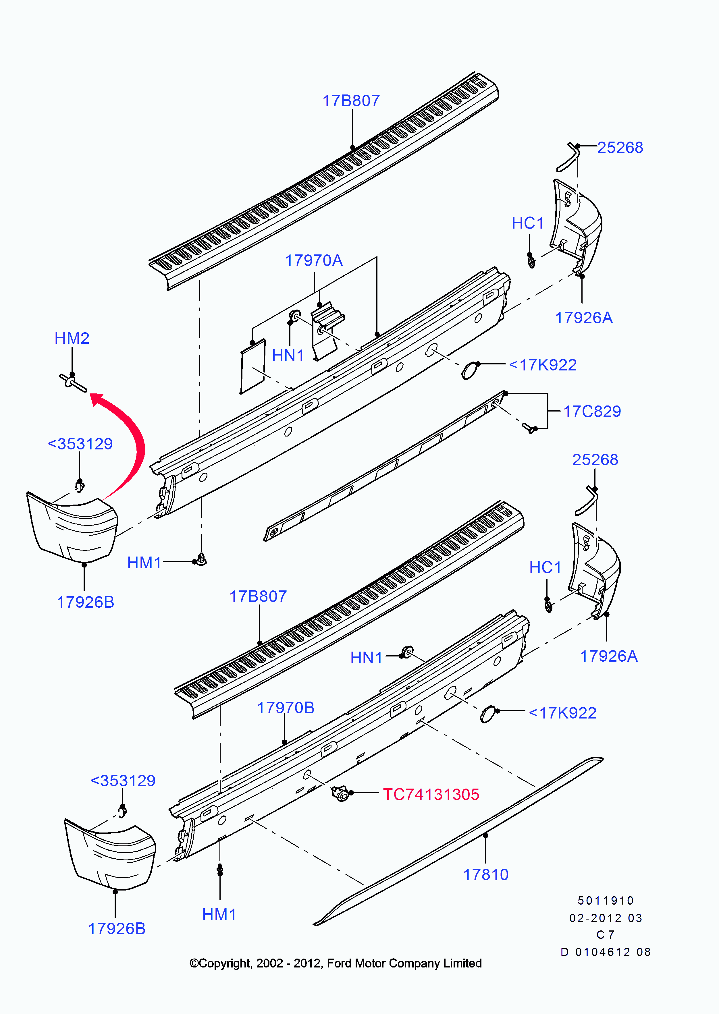 FORD 4447730 - Облицювання / захисна накладка, буфер autozip.com.ua