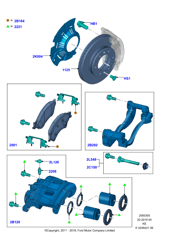 FORD USA 1723538 - Гальмівні колодки, дискові гальма autozip.com.ua