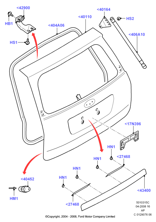 FORD 1349309 - Газова пружина, кришка багажник autozip.com.ua