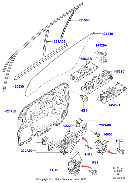 FORD 1540138 - Підйомний пристрій для вікон autozip.com.ua