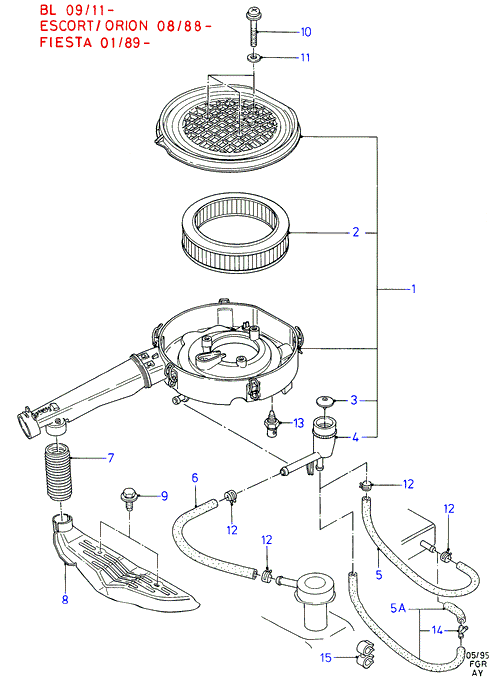 FORD 6080 390 - Повітряний фільтр autozip.com.ua