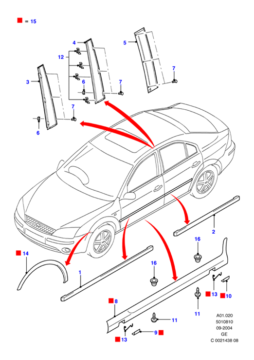 FORD 1455558 - Облицювання / захисна накладка, двері autozip.com.ua