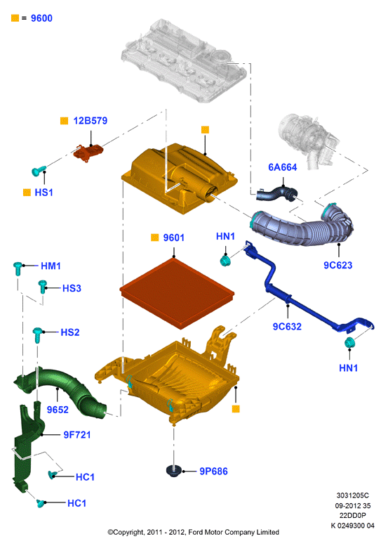 FORD 1741 459 - Повітряний фільтр autozip.com.ua