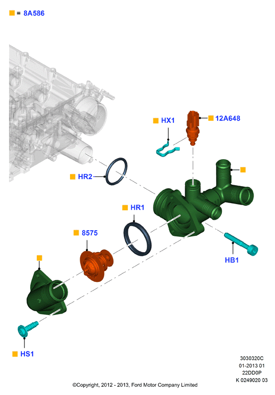 FORD 1 731 770 - Термостат, охолоджуюча рідина autozip.com.ua