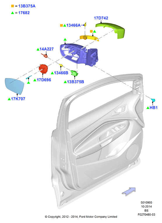 FORD 2326067 - Зовнішнє дзеркало autozip.com.ua