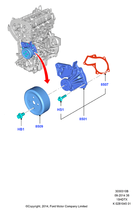 FORD 1935496 - Водяний насос autozip.com.ua