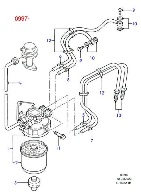 FORD 1050999 - Pipe - Filter To Injection Pump autozip.com.ua