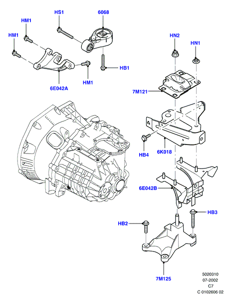 FORD USA 1133019 - Підвіска, ступінчаста коробка передач autozip.com.ua