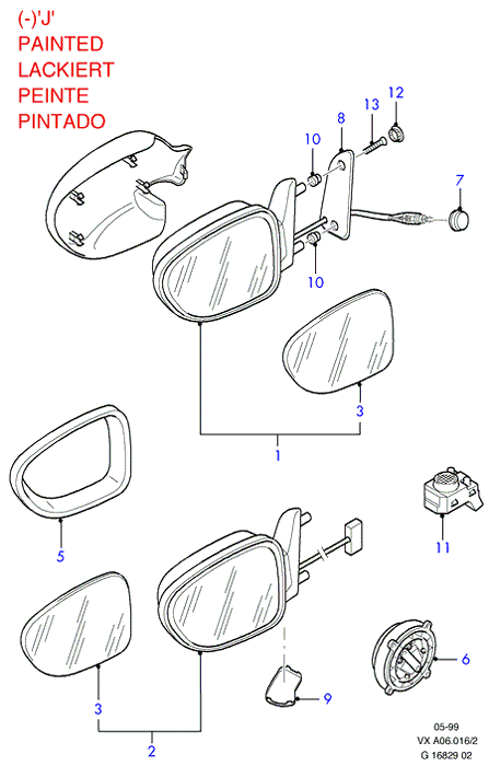 VW 7321370 - Дзеркальне скло, зовнішнє дзеркало autozip.com.ua