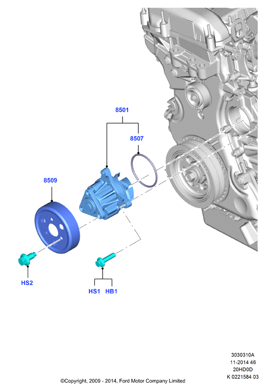 FORD USA 2026506 - Водяний насос autozip.com.ua