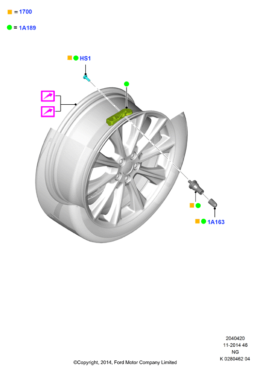 FORD USA 2 040 067 - Клапан, контрольна система тиску в шинах autozip.com.ua