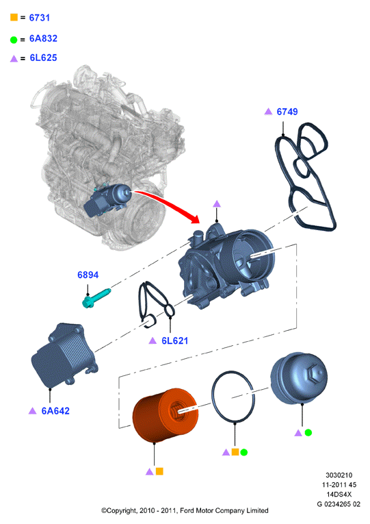 FORD 1145941 - Масляний радіатор, рухове масло autozip.com.ua