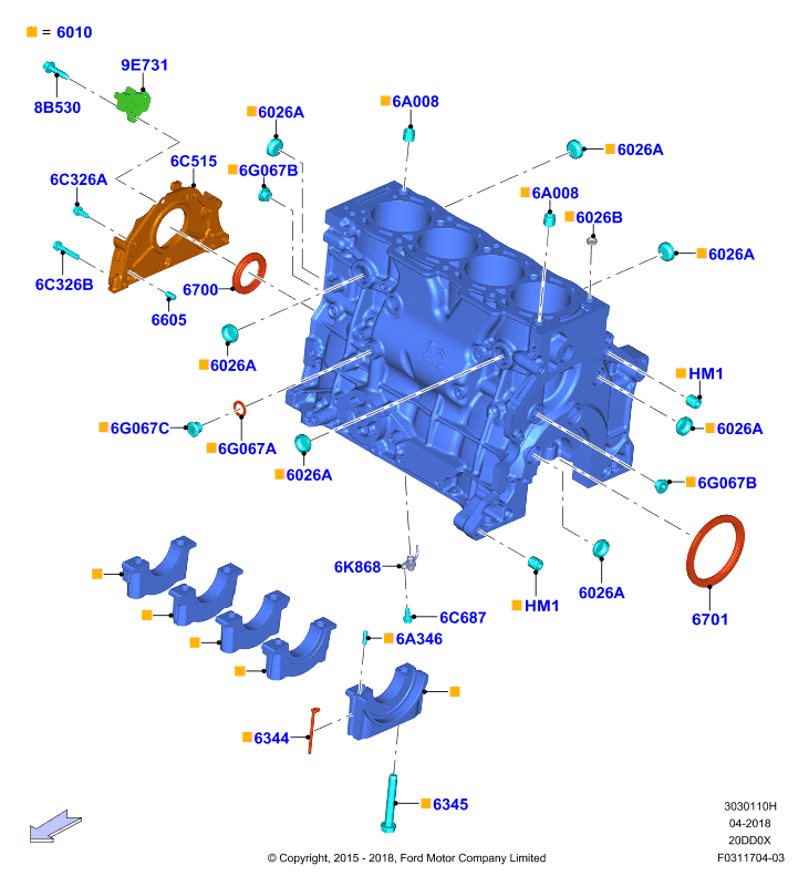 FORD USA 1826503 - Ущільнене кільце, колінчастий вал autozip.com.ua