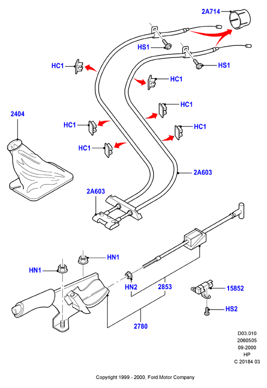 FORD 1306275 - Трос, гальмівна система autozip.com.ua