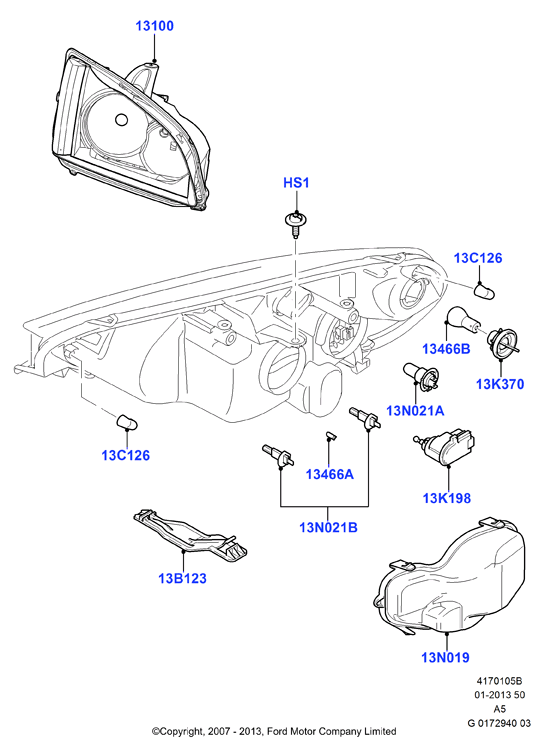 FORD 1 480 983 - Основна фара autozip.com.ua