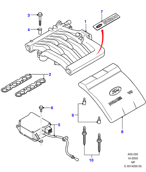 FORD 3 523 225 - Прокладка, корпус впускного колектора autozip.com.ua