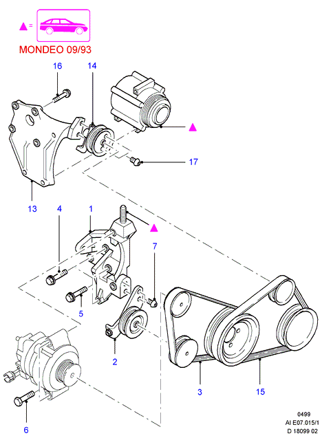 FORD 6911495 - Поліклиновий ремінь autozip.com.ua