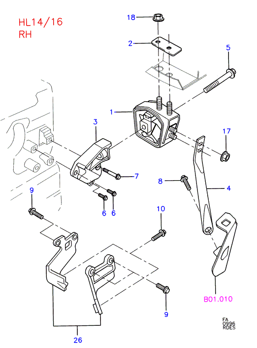 FORD 6 845 223 - Подушка, підвіска двигуна autozip.com.ua