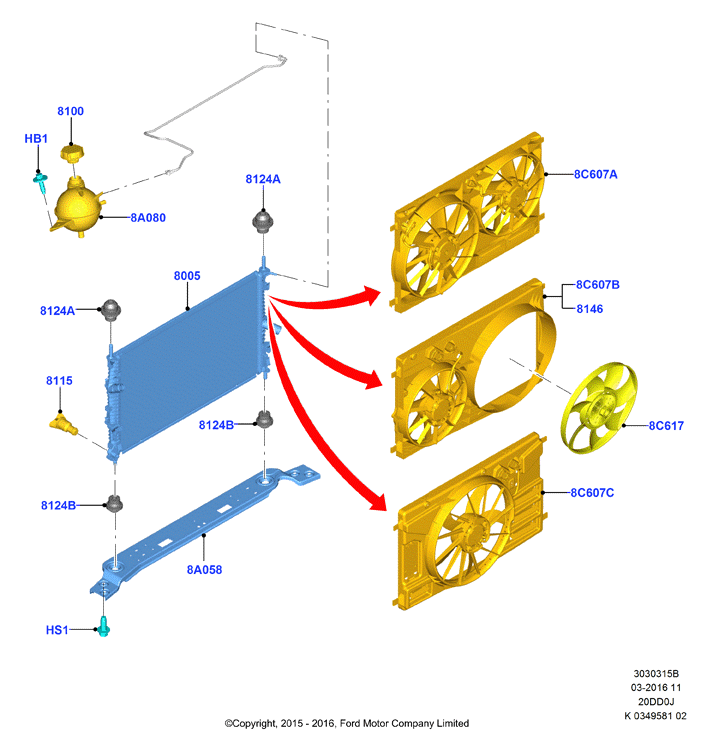 FORD 2002228 - Радіатор, охолодження двигуна autozip.com.ua