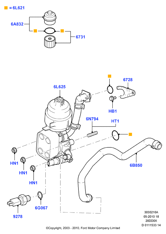 FORD 1303477 - Кришка, корпус масляного фільтра autozip.com.ua