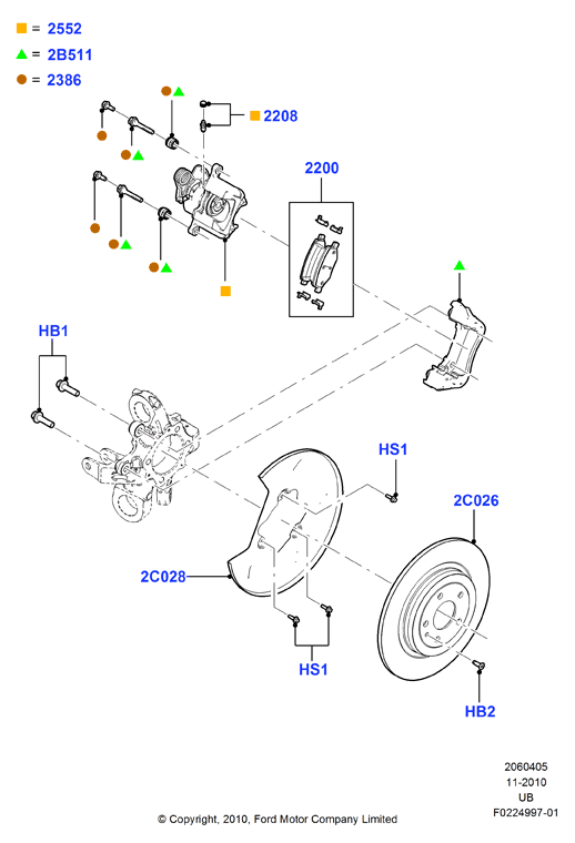 FORD USA DG1Z 2200-E - Kit - Brake Lining, Warranty Eligible autozip.com.ua