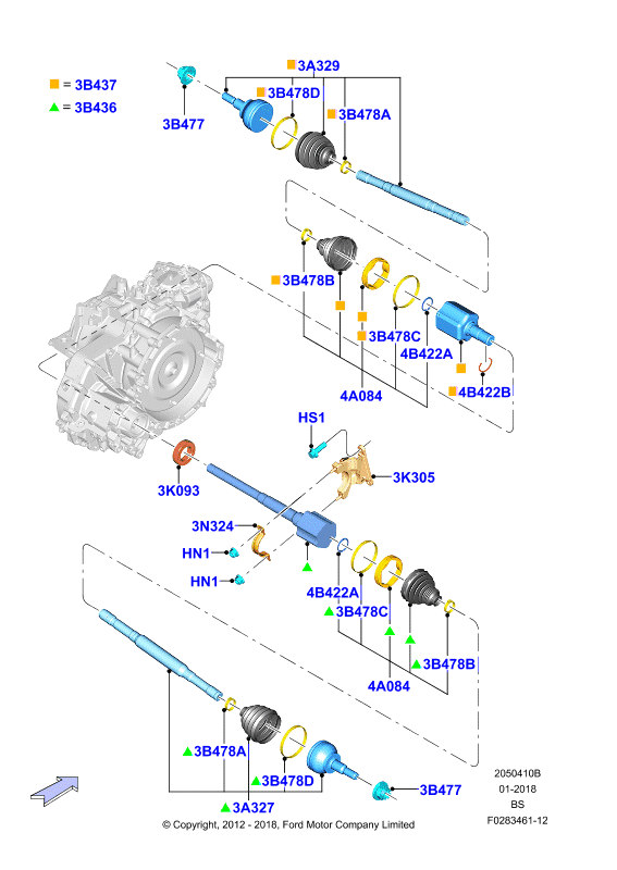 FORD 1797212 - Шарнірний комплект, ШРУС, приводний вал autozip.com.ua