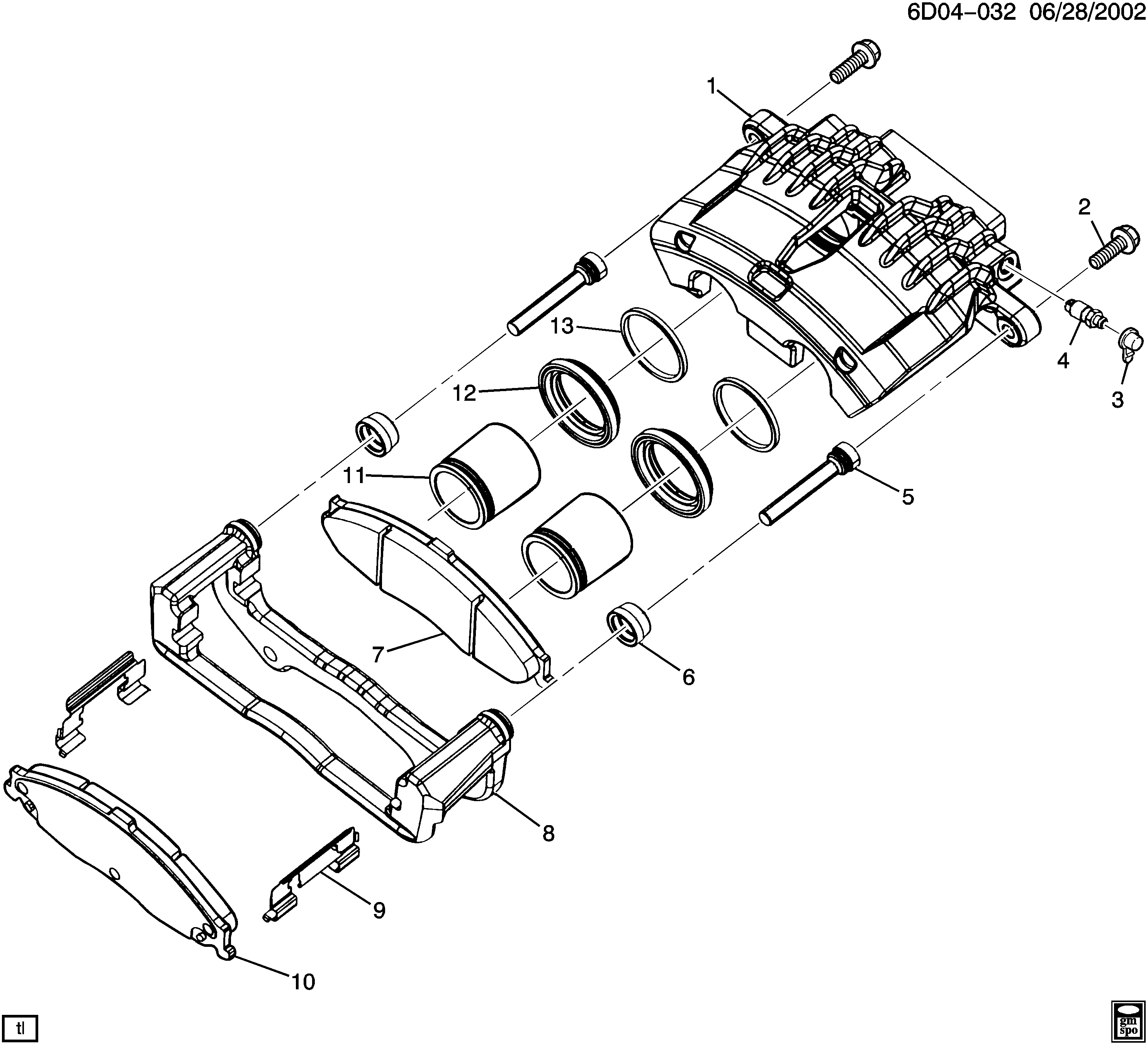 Chevrolet 89060330 - Гальмівні колодки, дискові гальма autozip.com.ua