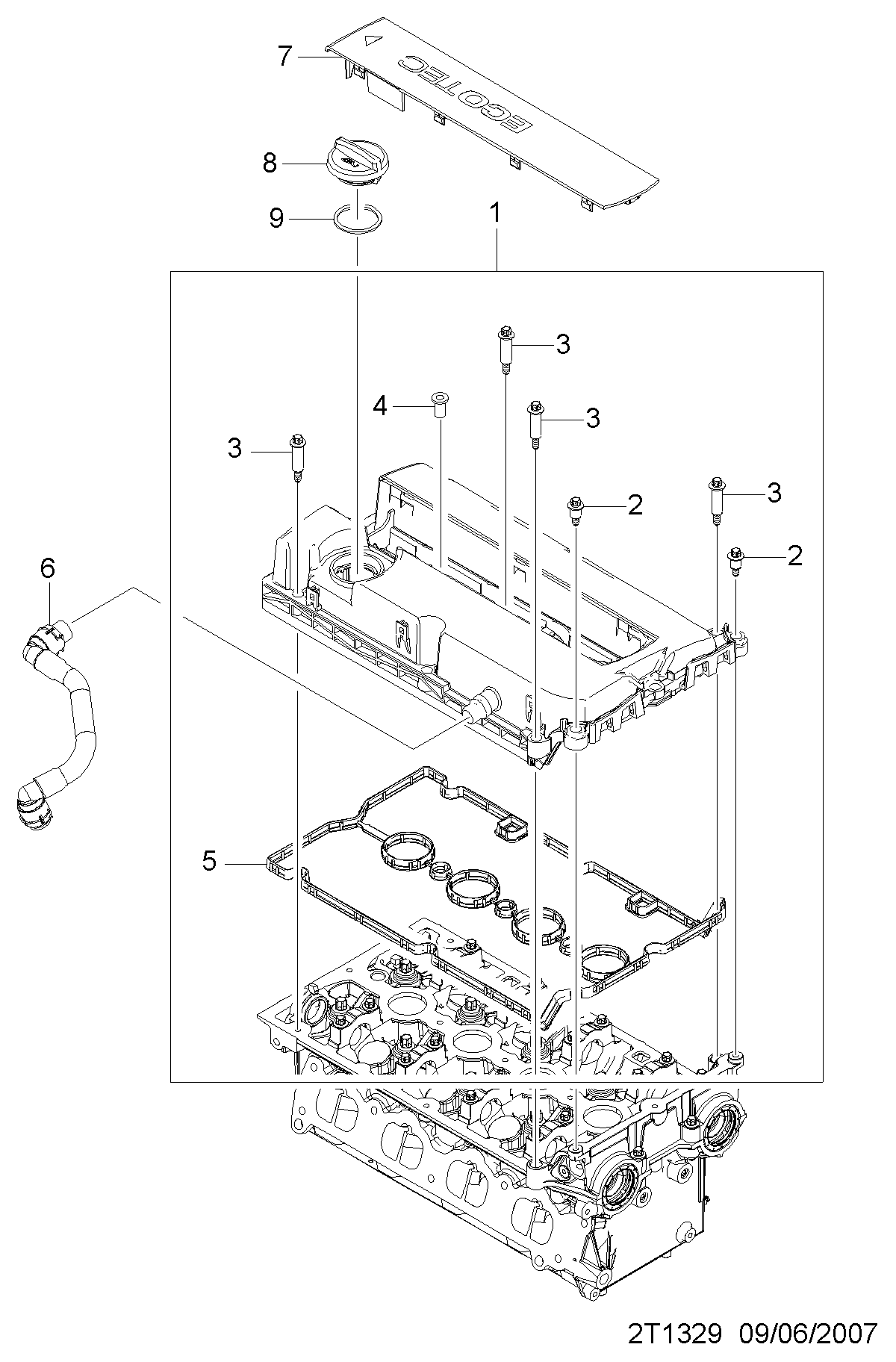 Chevrolet 55 354 237 - Прокладка, кришка головки циліндра autozip.com.ua