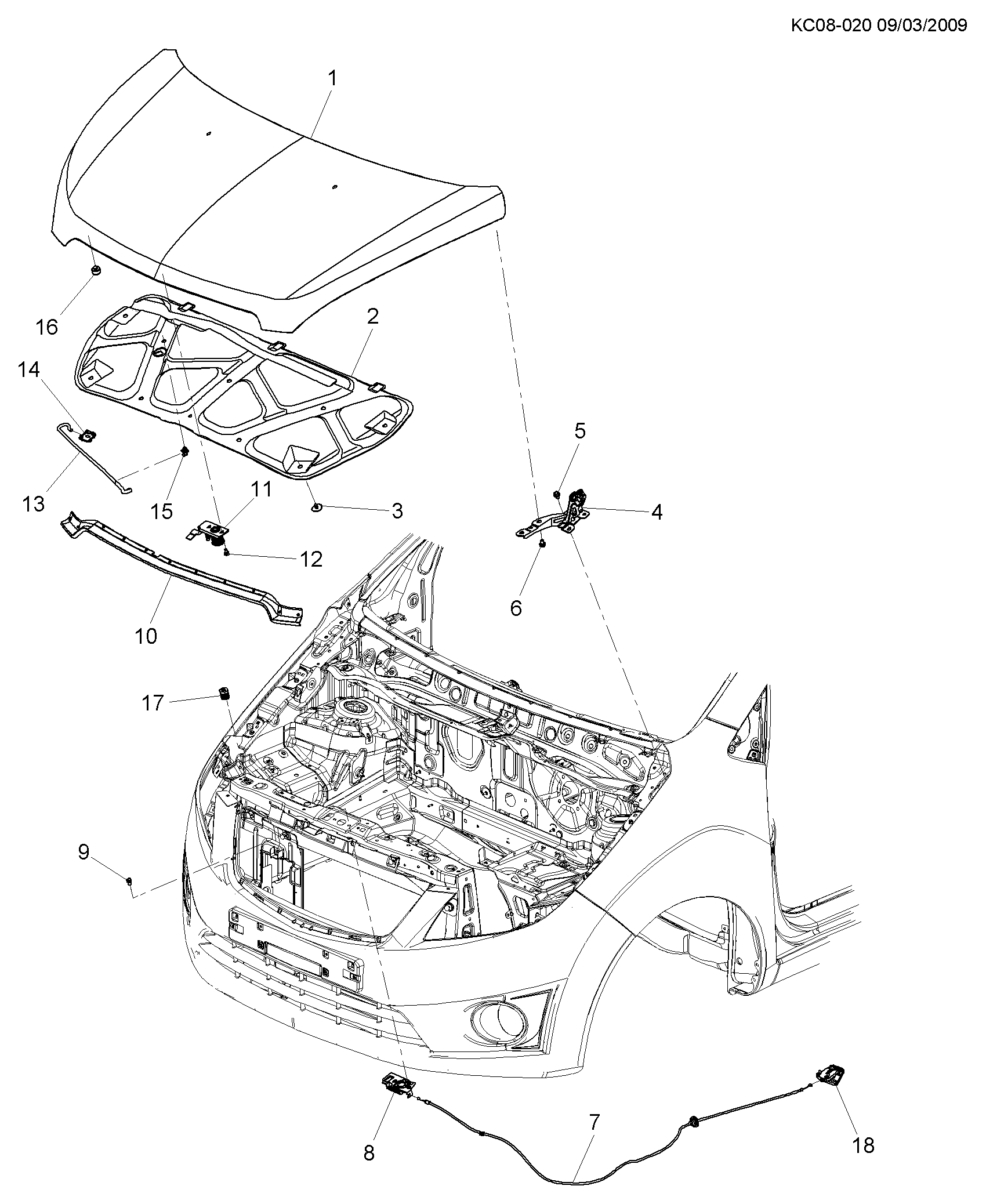 Chevrolet 95961408 - Ущільнення, капот двигуна autozip.com.ua