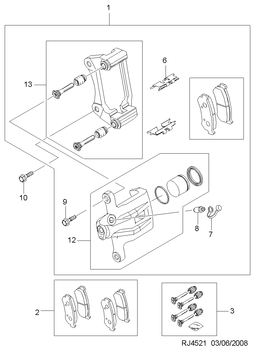 Opel 96549623 - Ремкомплект, гальмівний супорт autozip.com.ua