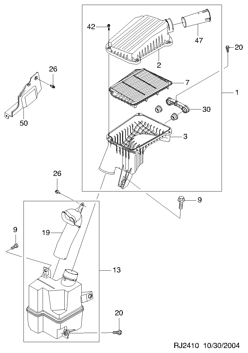 DAEWOO 96 553 450 - Повітряний фільтр autozip.com.ua