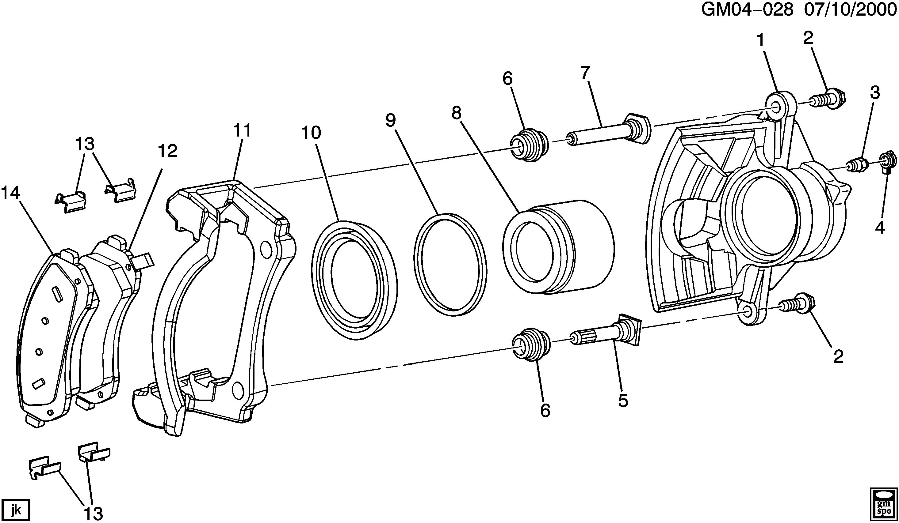 Buick 89047824 - Гальмівні колодки, дискові гальма autozip.com.ua