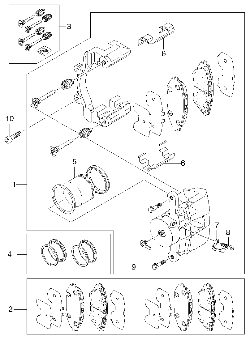 DAEWOO S4511002 - Ремкомплект, гальмівний супорт autozip.com.ua