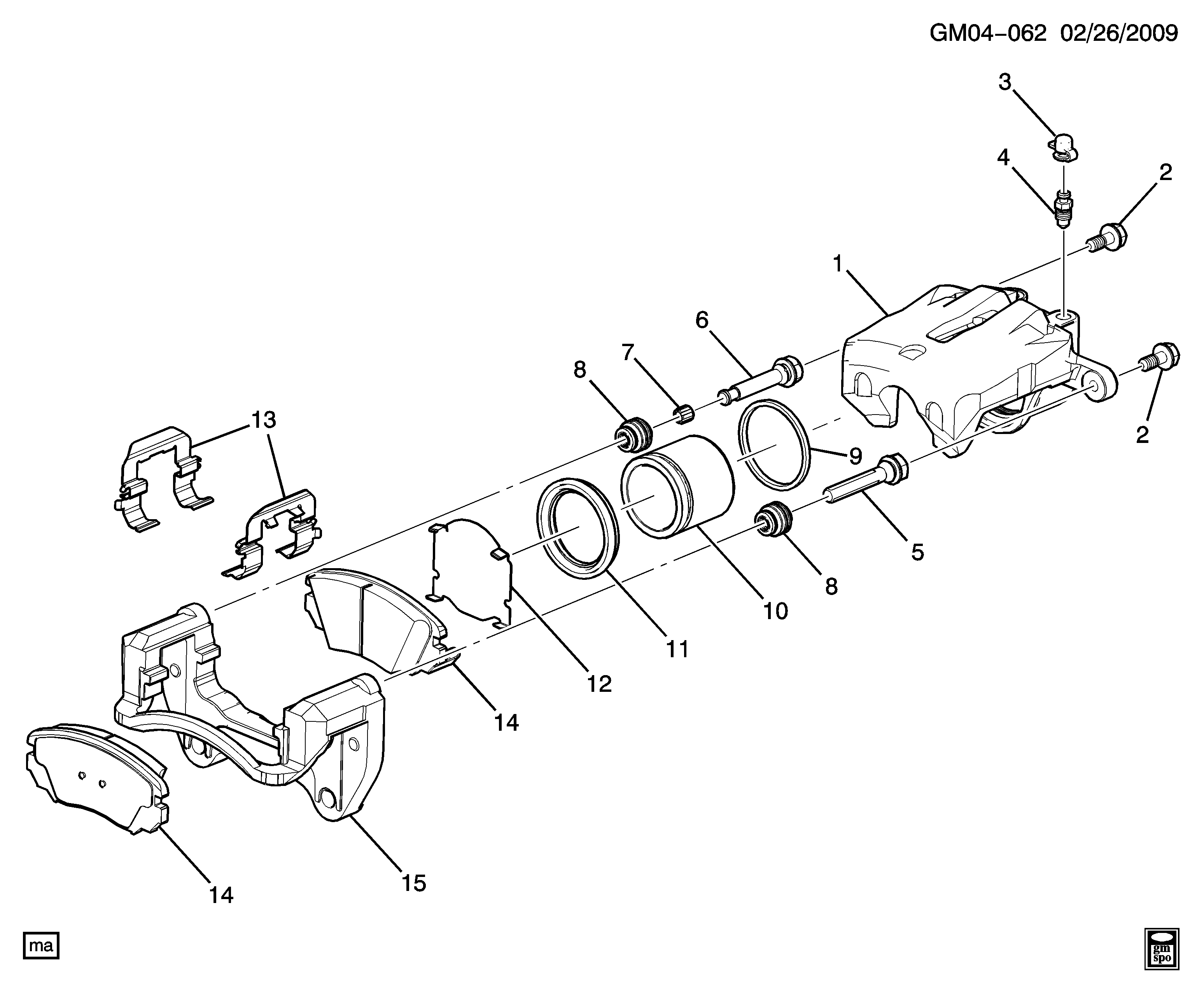 BUICK (SGM) 22959105 - Гальмівні колодки, дискові гальма autozip.com.ua