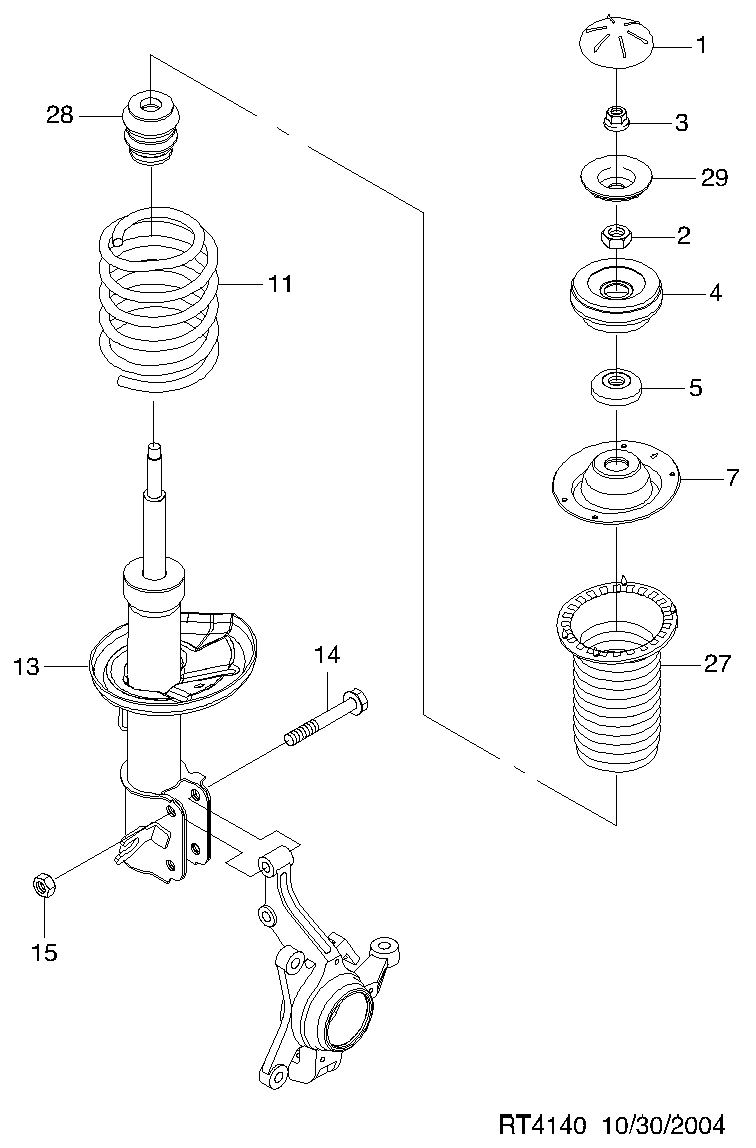 Opel 96410165 - DAMPER A-FRT S/ABS STRUT , [SM] LH autozip.com.ua