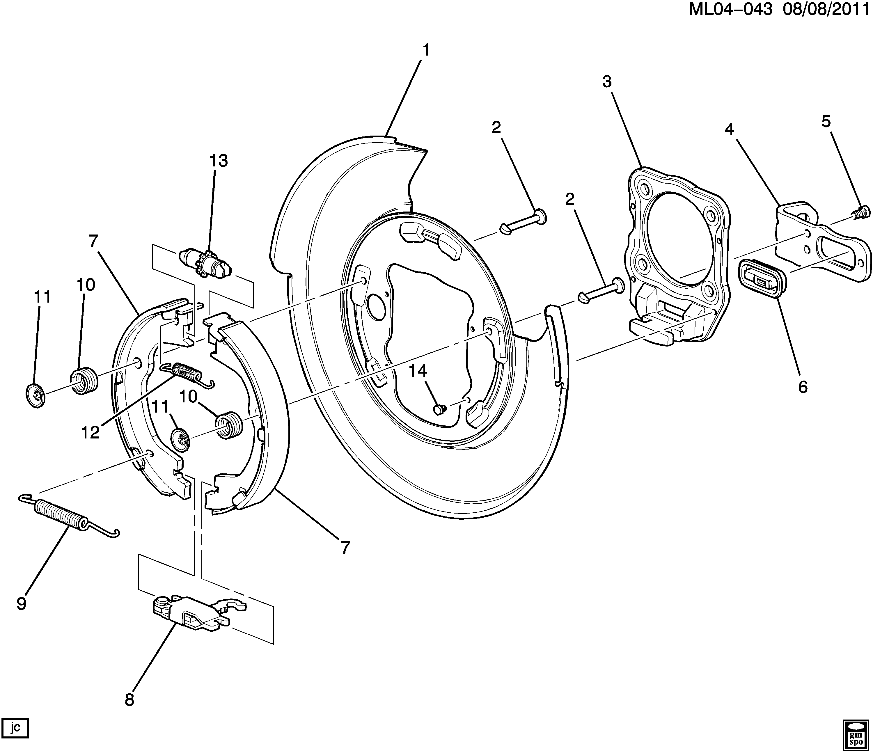 GMC 96626083 - Комплект гальм, ручник, парковка autozip.com.ua