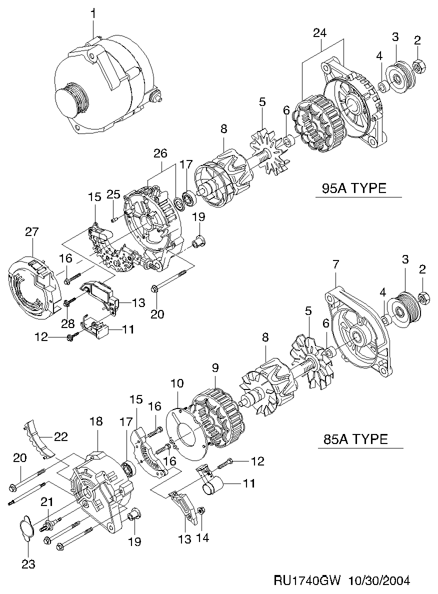 Chevrolet 96288095 - Генератор autozip.com.ua