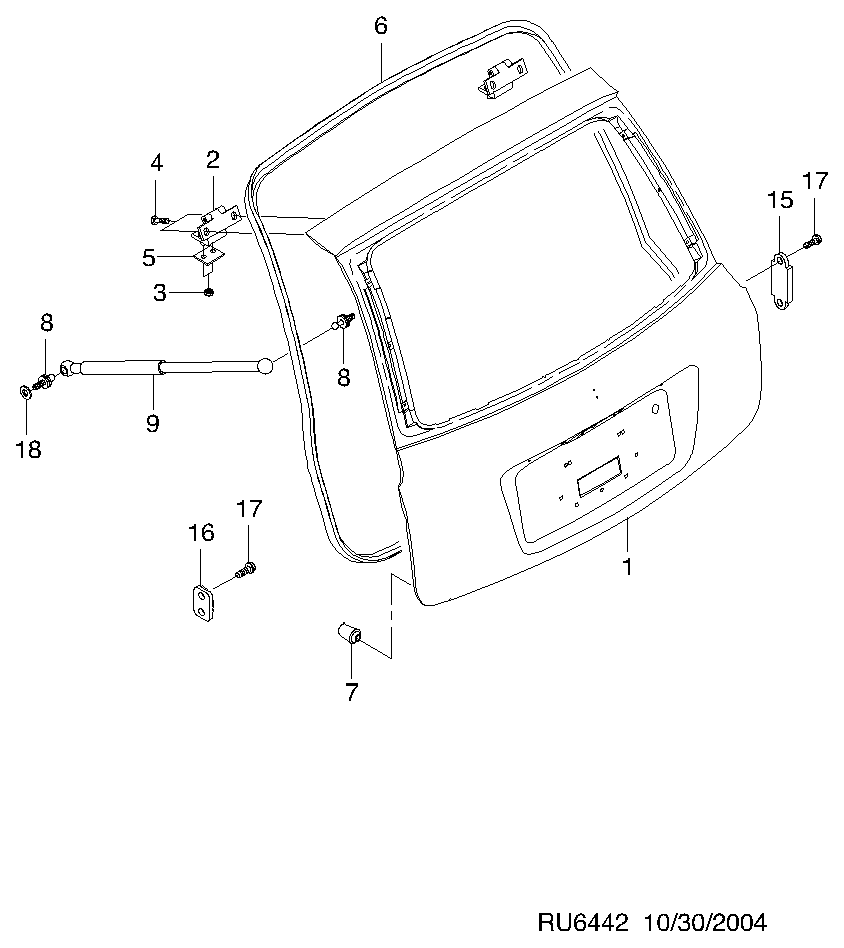 DAEWOO 96310381 - Газова пружина, кришка багажник autozip.com.ua