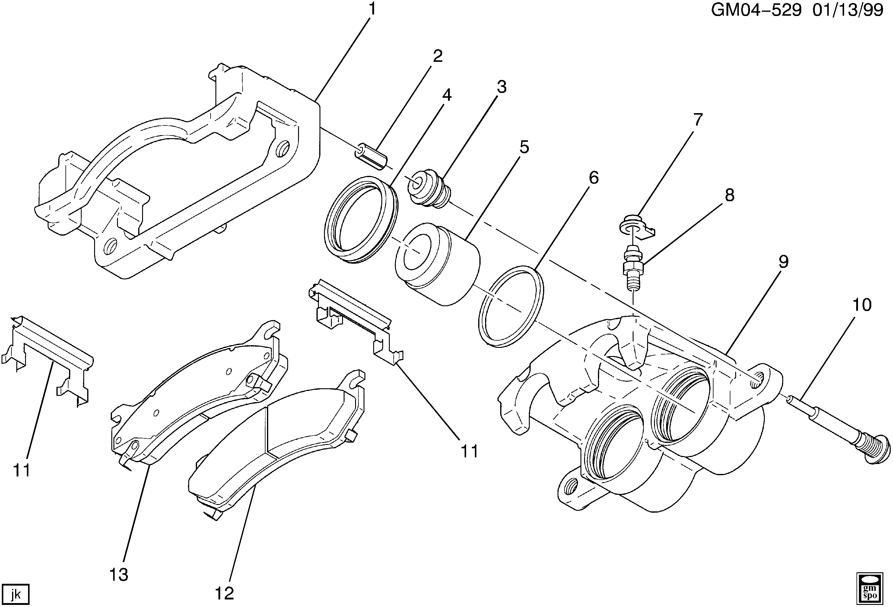 General Motors 23276875 - Ремкомплект, гальмівний супорт autozip.com.ua