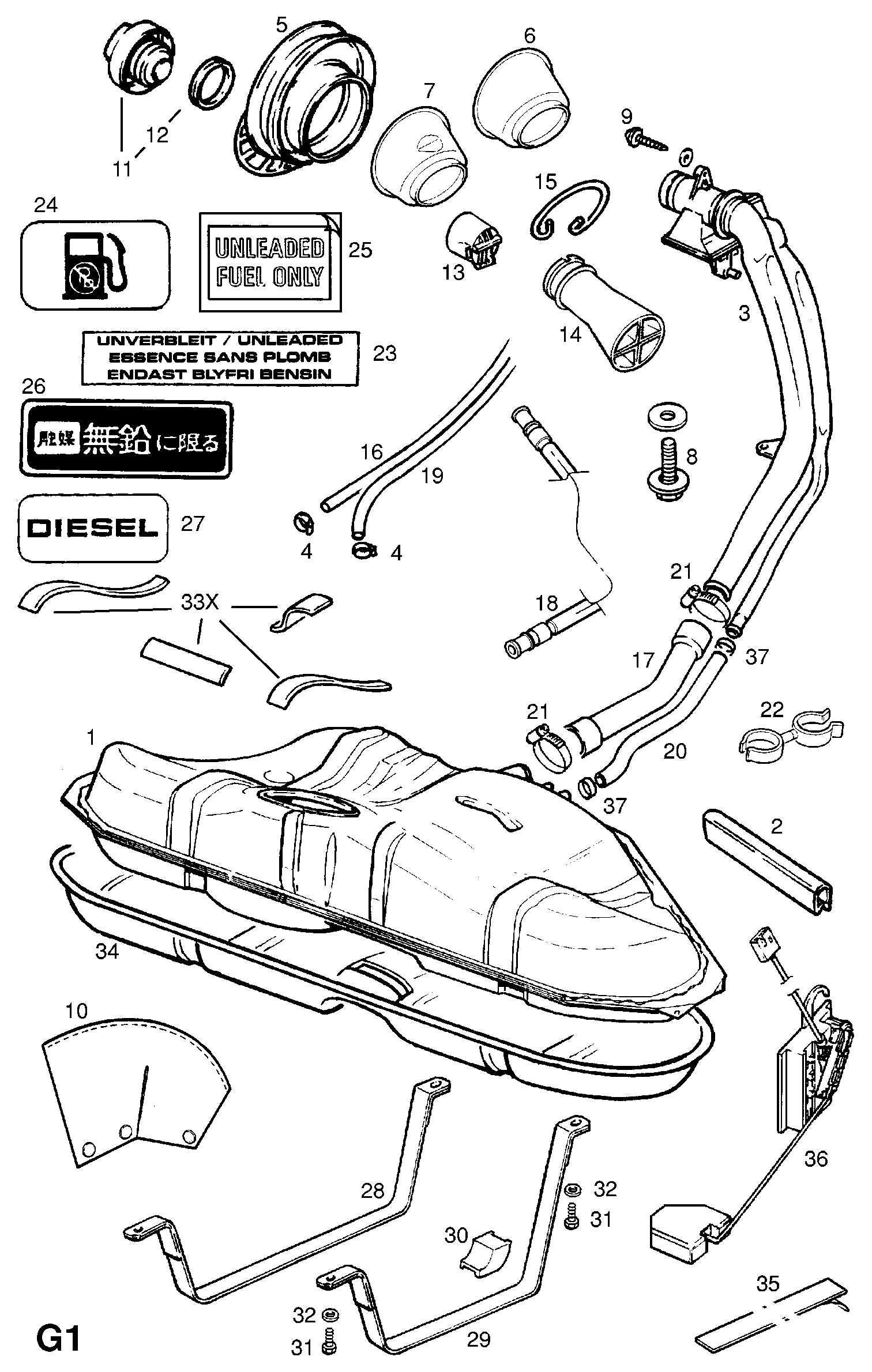 Opel 12 54 516 - Датчик, рівень палива autozip.com.ua